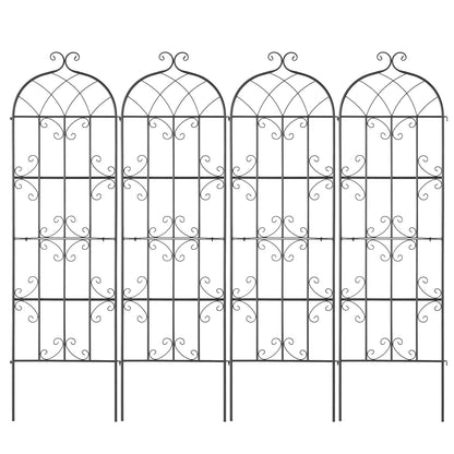 VEVOR 4 Packs Metal Garden Trellis for Climbing Plant Support 71x20 in Rustproof