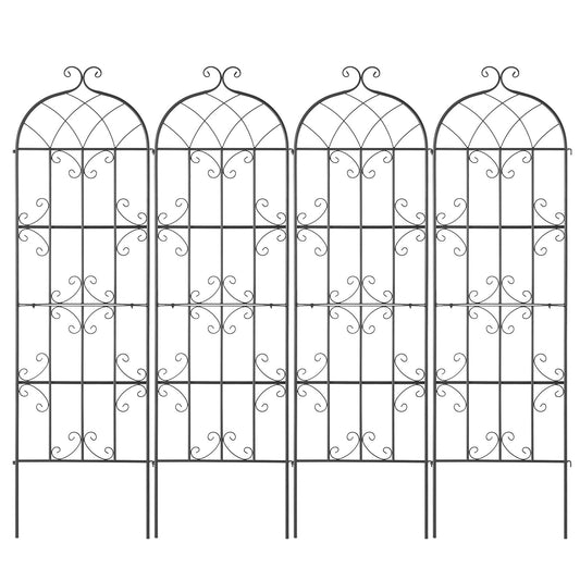 VEVOR 4 Packs Metal Garden Trellis for Climbing Plant Support 71x20 in Rustproof