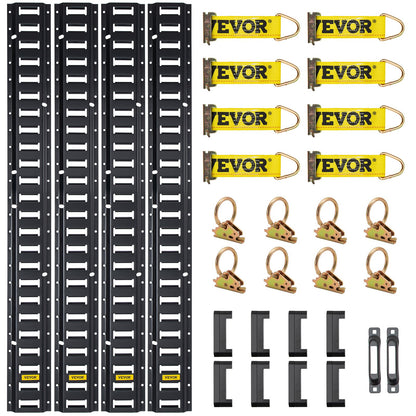 VEVOR E Track Tie Down Rail Kit 30PCs 1.52m E Track Rails Enclosed Cargo Trailer