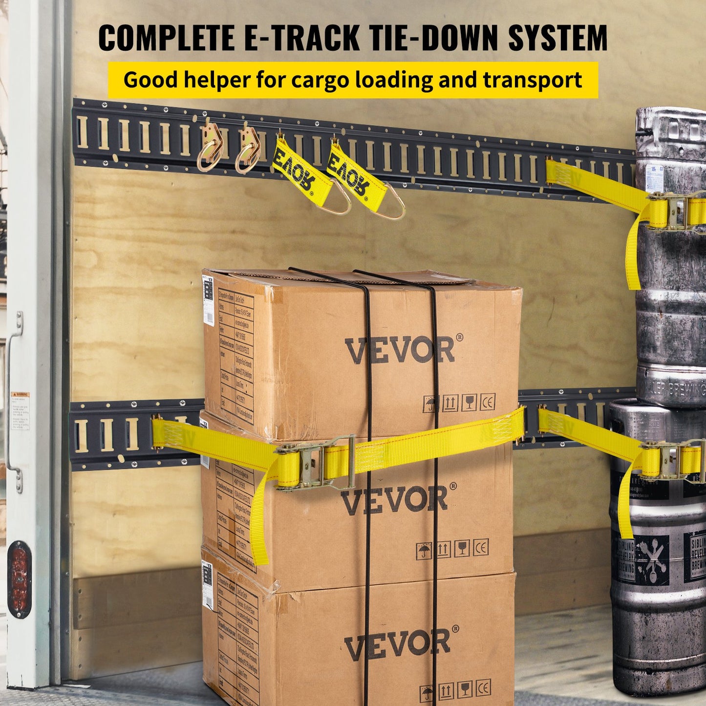 VEVOR E Track Tie Down Rail Kit 30PCs 1.52m E Track Rails Enclosed Cargo Trailer