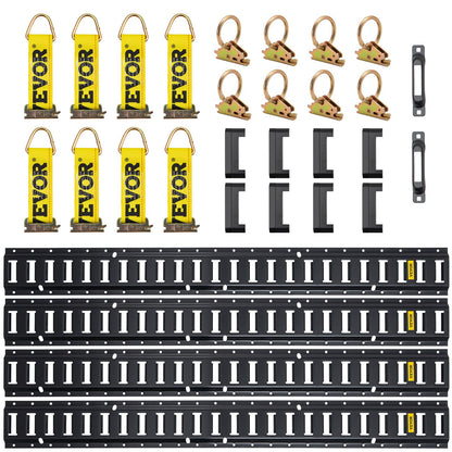 VEVOR E Track Tie Down Rail Kit 30PCs 1.52m E Track Rails Enclosed Cargo Trailer