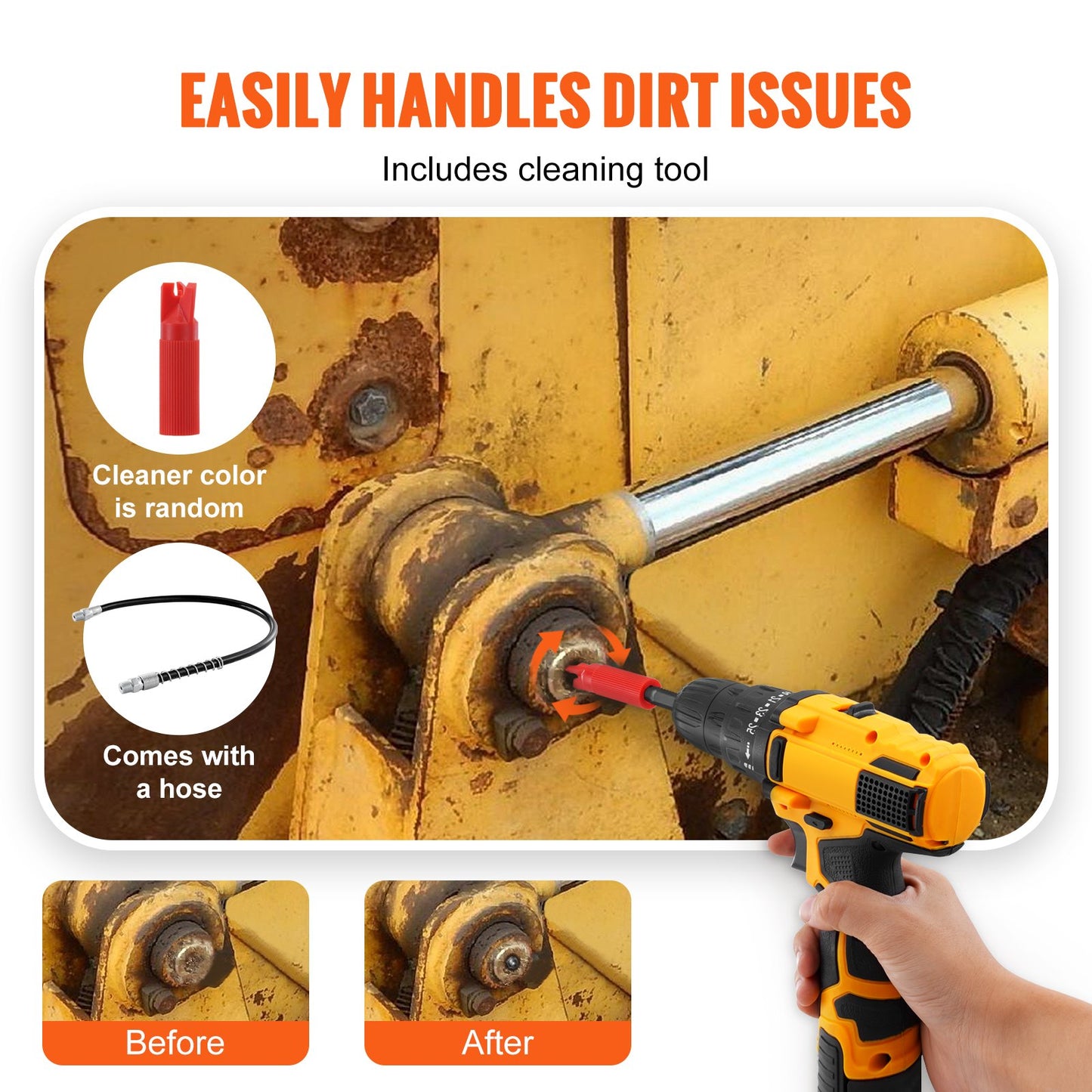 VEVOR Grease Gun Coupler High Pressure Quick Release Lock Oil Nozzle 10000 PSI