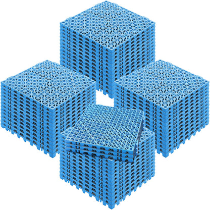 VEVOR Modular Interlocking Cushion, 55 Pack 30 x 30 cm Splicing Drainage Mats, Soft PVC Interlocking Drainage Floor Tiles, Non-Slip Drainage Holes for Restroom, Bathroom, Kitchen, Pool, Wet Area, Blue
