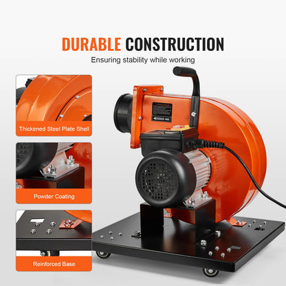 VEVOR Dust Collector, 1HP 460 CFM Air Flow, Rolling Dust Collector with 80L Large Dust Collection Bag, 2.5 Micron Bag Filtration, Industrial Workshop Mobile Wood Dust Container with Handle and Wheels