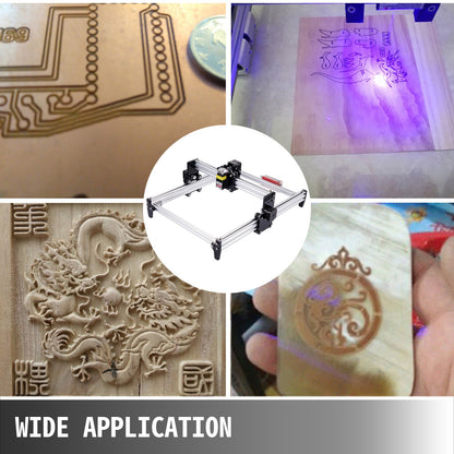 VEVOR CNC 3040 15000MW CNC Machine 395(X) x 285(Y)Mm Effective Working Area 3040 CNC Router Machine GRBL Control CNC Laser Engraver Machine with 2 Axis Milling Router