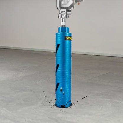 VEVOR Dry Core Drill Bit,  88.9 mm Diameter 11 Threaded, 241.3mm Depth Diamond Coring Bore Tool with a Pilot Bit &  Blade, Masonry Hole Saw Bits for Hard Concrete Brick