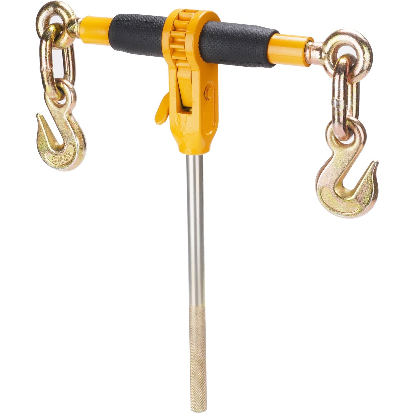 VEVOR Ratchet Chain Binder, 0.9-1.27 cm Heavy Duty Load Binders, with G80 Hooks 5443 kg Secure Load Limit, Labor-saving Anti-skid Handle, Tie Down Hauling Chain Binders for Flatbed Truck Trailer, 4 Pc