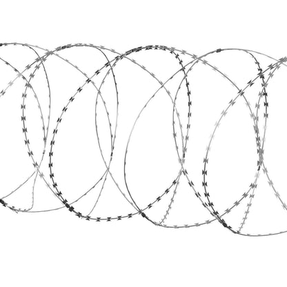 VEVOR Razor Wire Razor Barbed Wire 147ft 3Rolls Razor Wire Fencing Double Spiral