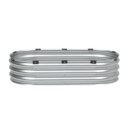 VEVOR Metal Raised Garden Bed 4x2x1 ft Outdoor Galvanized Planter Box Silver