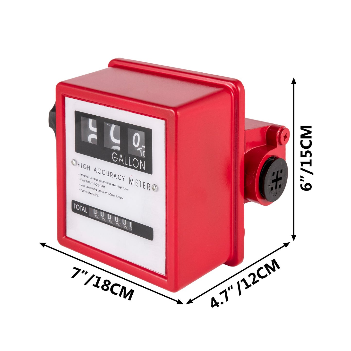 VEVOR Mechanical Fuel Meter 20 GPM Fuel Flow Meter 3-Digital Batch Display Fuel Transfer Meter 2.54 cm Diesel Fuel Flow Meter All Fuel Transfer Pumps Gasoline Flow Meter