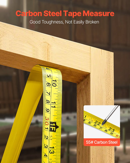VEVOR Tape Measure 7620mm Retractable Imperial Metric for Decoration