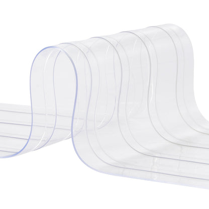 VEVOR Strip Curtain, 3048 cm L x 30.5 cm W x 3 mm Thickness, Clear Ribbed PVC Curtain Strip Door Bulk Roll, Plastic Door Strips for Doorway of Supermarket, Garage, Warehouse, Barn, Pet Animal House