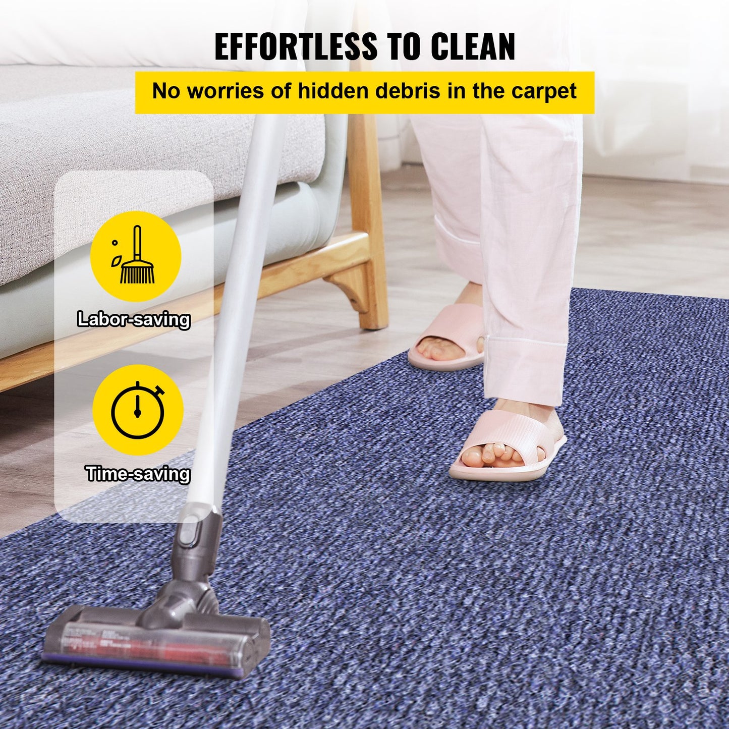 VEVOR Deep Blue Marine Carpet 6 ft x 29.5 ft Marine Carpeting Marine Grade Carpet for Boats with Waterproof Back Outdoor Rug for Patio Porch Deck Garage Outdoor Area Rug Runner Non-Slide Porch Rug, 1.8x9m