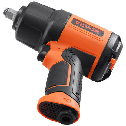 VEVOR 1/2-Inch Air Impact Wrench, High Torque Up to 1400 ft-lbs, Lightweight 4.6 lb Design Pneumatic Impact Gun with 11-PCS 1/2-Inch Drive CR-V Steel Impact Socket Set & Carrying Case