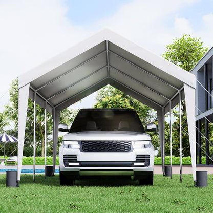 Carport Car Canopy Garage Shelter Tent 10x20ft with 8 Poles for Auto Boats
