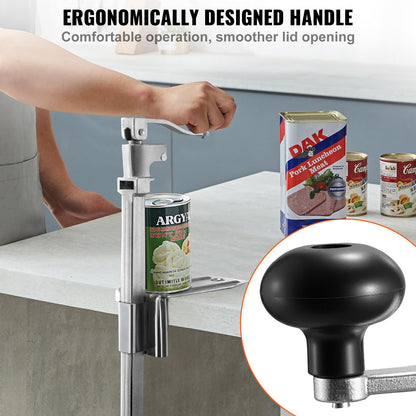 VEVOR Commercial Can Opener, Heavy-Duty Manual Tabletop Cans Opener for Cans Up to 300 mm Height, Height-Adjustable Professional Can Openers with Stainless Steel Blade, for Restaurant & Food Store