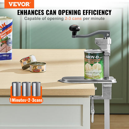 VEVOR Manual Can Opener, Commercial Table Clamp Opener for Large Cans, Heavy Duty Can Opener with Base, Adjustable Height Industrial Jar Opener For Cans Up to 40cm Tall, for Restaurant Hotel Home Bar
