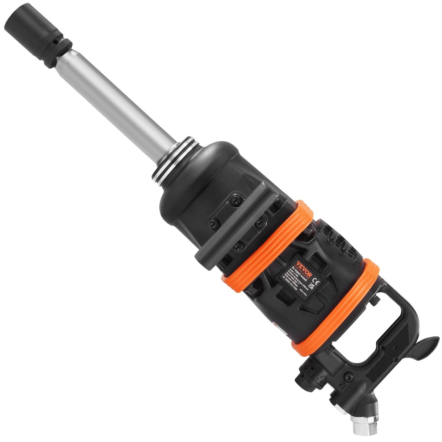 VEVOR 1 Inch Air Impact Wrench, Up to 5175 ft-lbs Beast Reverse Torque Output Pneumatic Impact Gun w/ 8 Inch Extended Anvil for Repairs_nd_aintenance of Heavy Duty Machinery / Semi-Truck / Bus