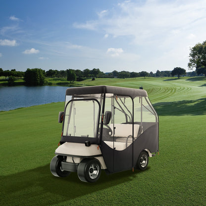 VEVOR Golf Cart Enclosure, 420D Polyester Driving Enclosure with 4-Sided Transparent Windows, 4 Passenger Club Car Covers Universal Fits for Most Brand Carts, Sunproof and Dustproof Outdoor Cart Cover