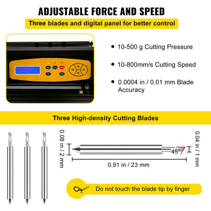 VEVOR Vinyl Cutter, 28inch Paper Feed Cutting Plotter Bundle, Adjustable Force & Speed Vinyl Printer with Powerful Stepper Motors, Signmaster Software Bundle Kit Compatible with Windows System