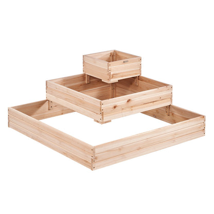 VEVOR Wooden Raised Garden Bed Planter Box 113 x 113 x 51 cm Flower Vegetable Herb