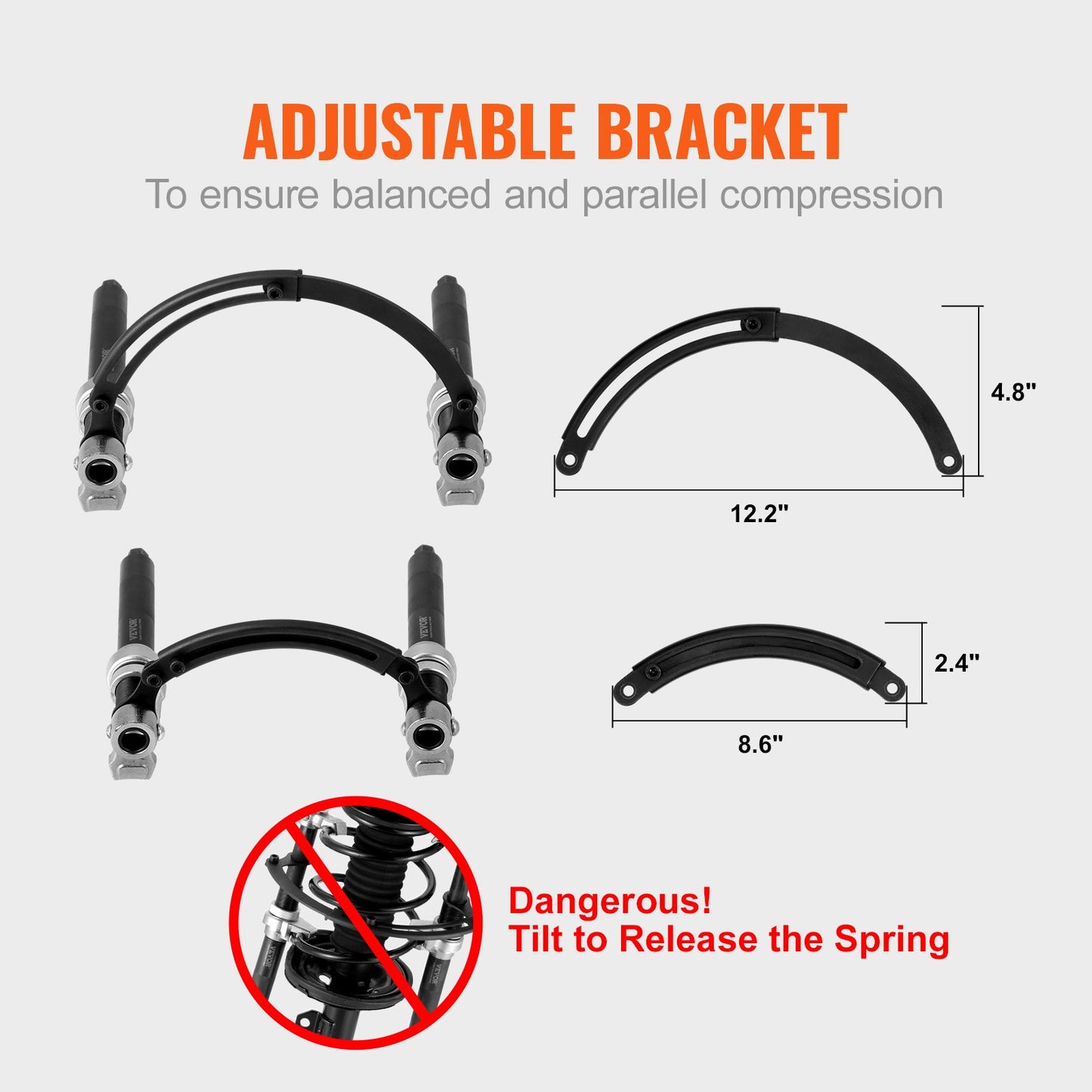 VEVOR Coil Spring Compressor Tool, 2 pcs Heavy Duty Macpherson Strut Spring Compressor Set, 2646 lbs Strut Spring Compressor with Safety Bracket and Carrying Case, for Car Truck ATV UTV