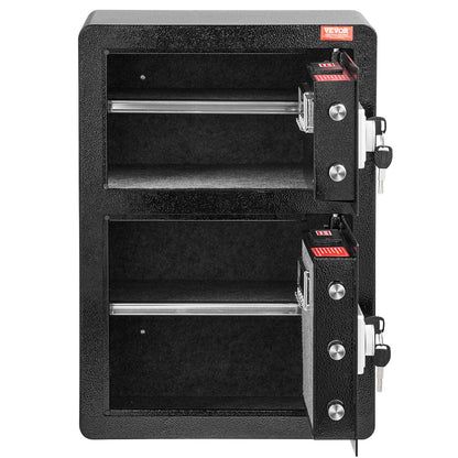 VEVOR Double Door 3.5 cu.ft Safe Box with Key Lock Password Fireproof Bag Black