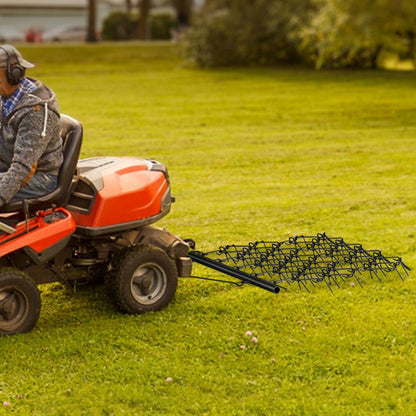 VEVOR Drag Harrow, 4'x4' Heavy-Duty Chain Harrow with 69 Teeth, ATV UTV Tractor Attachments Field Drag Mat for Sod Prepping, Seeding Lawns, Landscape Leveling, Harrow Rake for Gravel Driveway Yard
