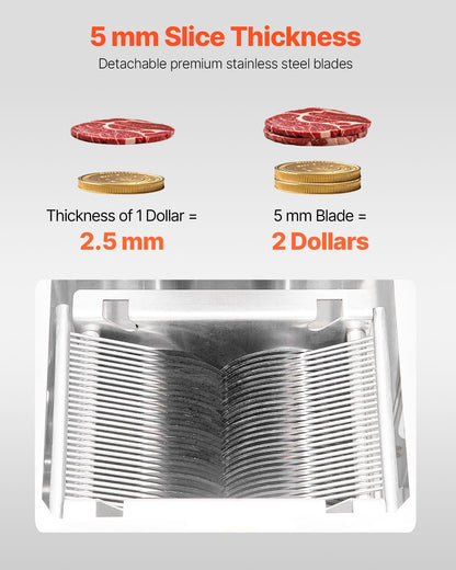 VEVOR Electric Meat Cutter Machine 1100W Commercial Meat Slicer Cutting Machine