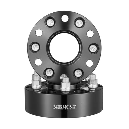 VEVOR 2" 6"x5.5" Wheel Spacers Wheel Adapters 6 Lug Forged Spacer 4 PCS Black