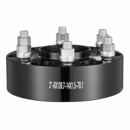 VEVOR 2" 6"x5.5" Wheel Spacers Wheel Adapters 6 Lug Forged Spacer 4 PCS Black