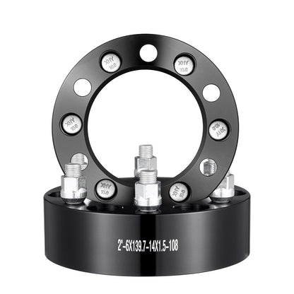VEVOR 2" 6"x5.5" Wheel Spacers Wheel Adapters 6 Lug Forged Spacer 4 PCS Black