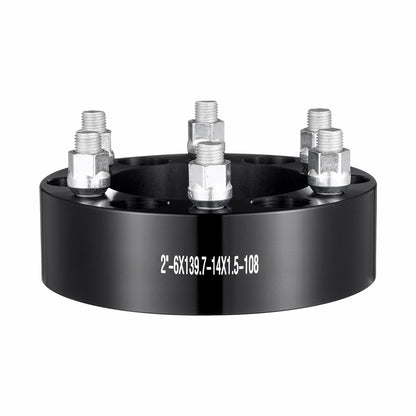 VEVOR 2" 6"x5.5" Wheel Spacers Wheel Adapters 6 Lug Forged Spacer 4 PCS Black