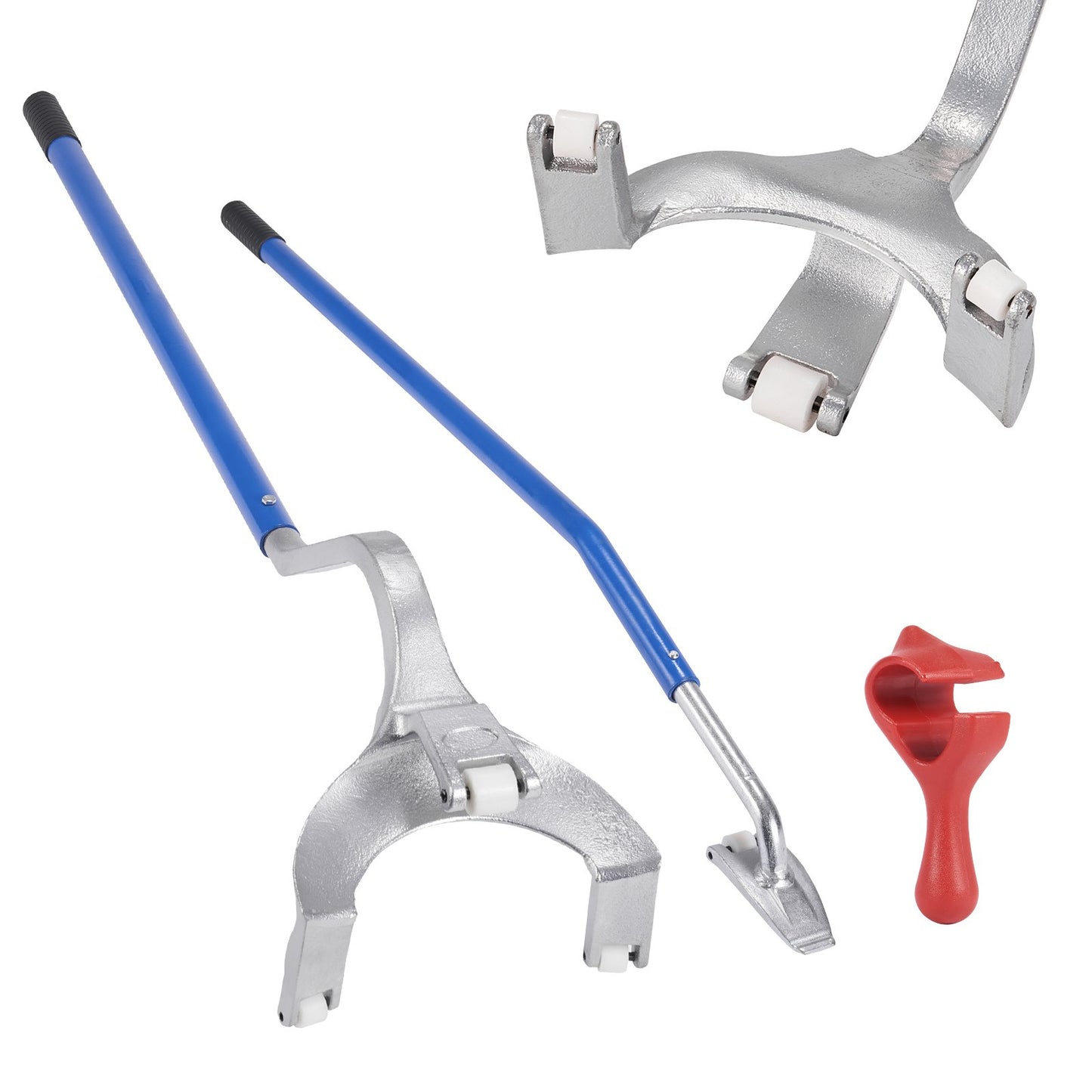 VEVOR Tire Mount Demount Tool, 571-622 mm Manual Steel Tire Changer Mount Demount Removal Tool, with Extra Bead Keeper, Tubeless Truck Bead Breaker, 3 PCS Tire Changing Tools, Orange