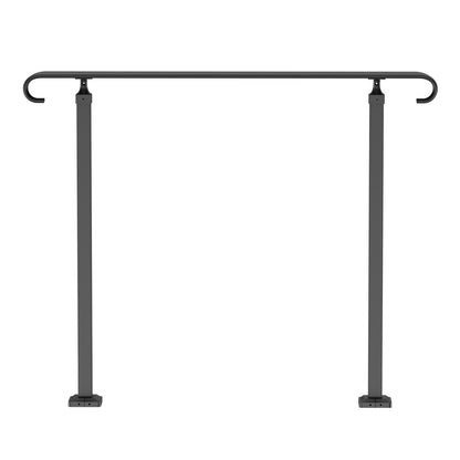 VEVOR Handrails for Outdoor Steps, Fit 1-3 Steps Wrought Iron Handrail, Outdoor Stair Railing, Adjustable Front Porch Hand Rail, Black Transitional Hand railings for Concrete Steps or Wooden Stairs
