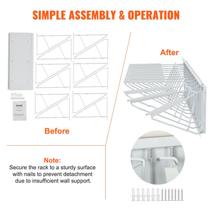 VEVOR Wall Mount Blueprint Storage Rack Blueprint Holder with 12 Pivot Brackets