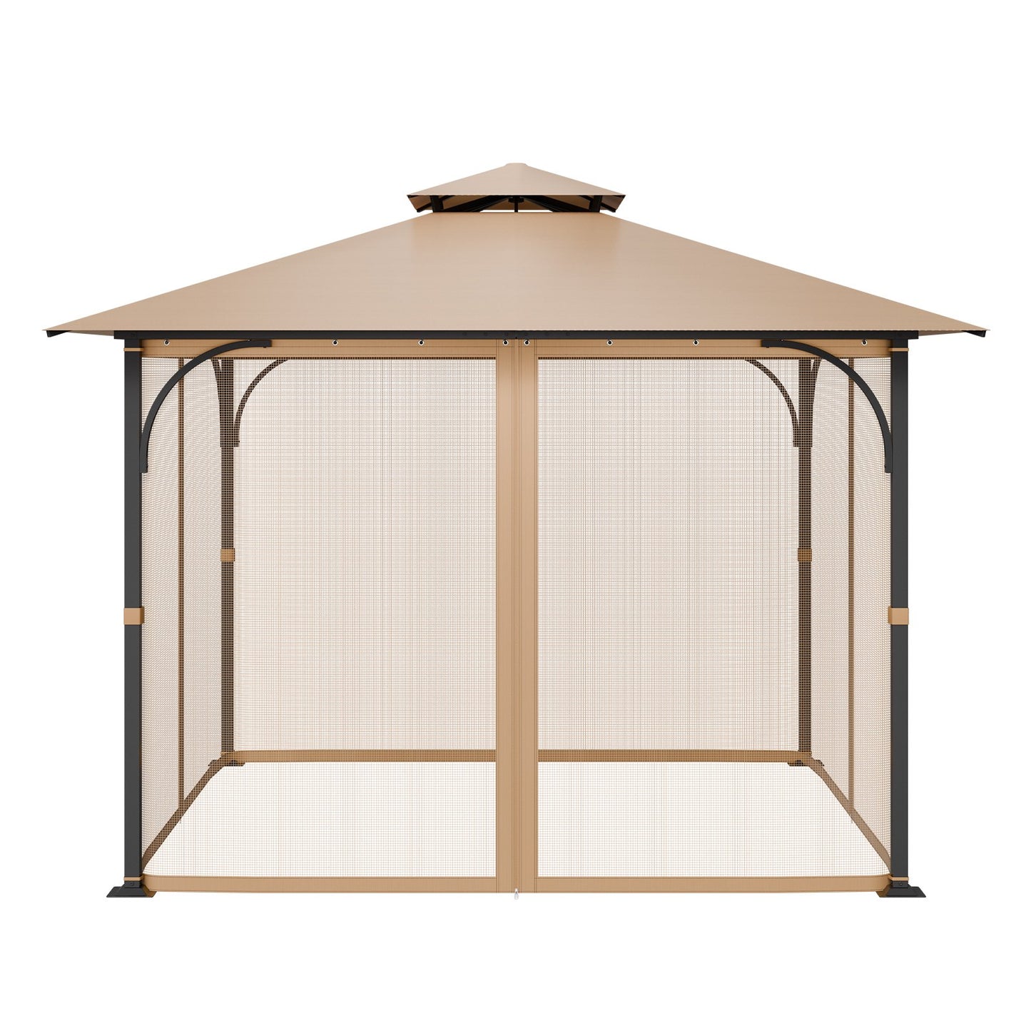 Gazebo Netting Replacement, Fit Most 10 x 10 x 7 FT Gazebo Curtain, Outdoor Garden Net, 4-Panel Sidewall Mesh Net, Patio Midge Netting with Double Zipper, Canopy Screen (Netting Only)