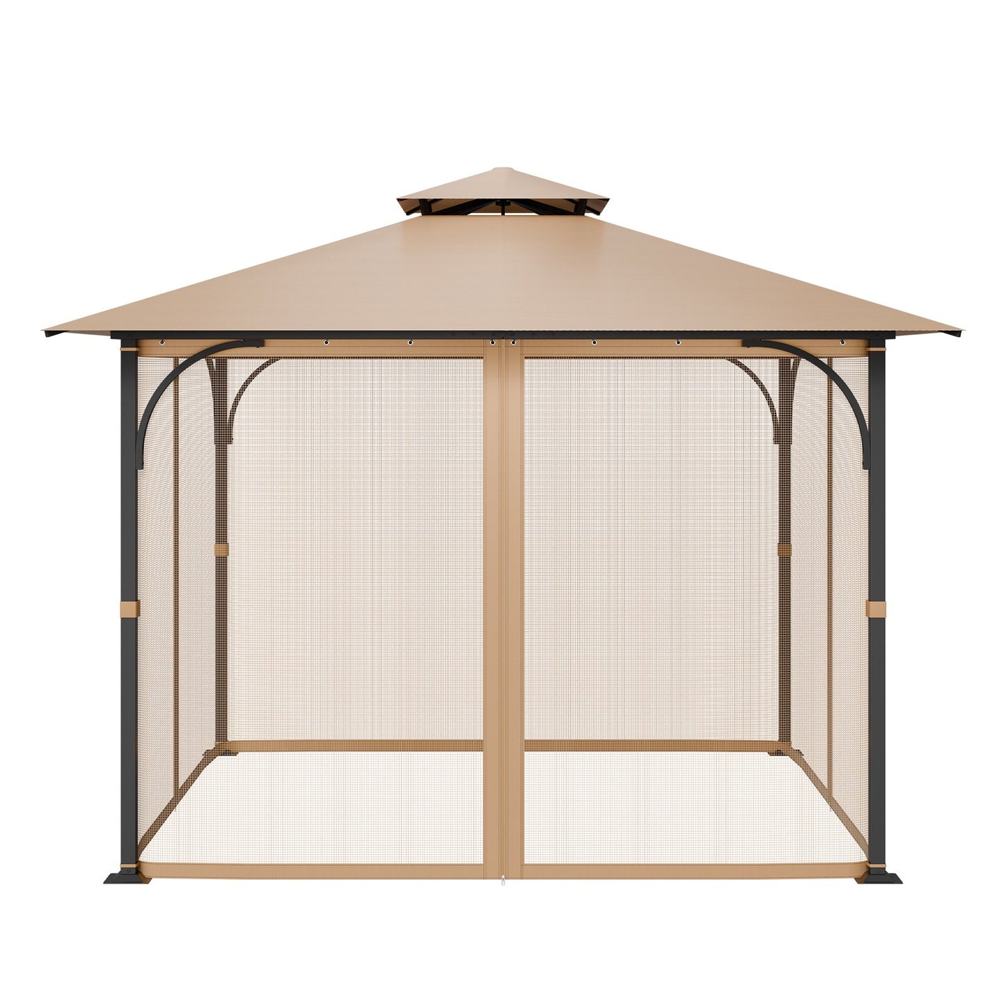Gazebo Netting Replacement, Fit Most 10 x 10 x 7 FT Gazebo Curtain, Outdoor Garden Net, 4-Panel Sidewall Mesh Net, Patio Midge Netting with Double Zipper, Canopy Screen (Netting Only)