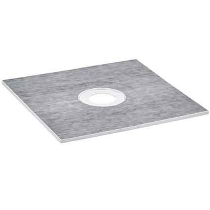VEVOR Shower Curb Kit, 914x914mm Shower Pan Kit with 160mm Central Drain, Lightweight EPS Shower Installation Kits with 2 Waterproof Cloths, Shower Pan Slope Sticks Fit for Bathroom