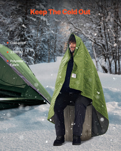 VEVOR Camping Blanket 2.08 m x 1.4 m Warm Stadium Blanket 330GSM Outdoor Travel