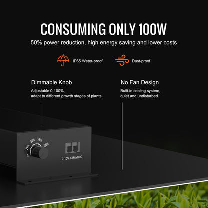 VEVOR LED Grow Light, 400W Full Spectrum Dimmable, High Yield Samsung 2B1B Diodes Growing Lamp for Indoor Plants Seedling Veg and Bloom Greenhouse Growing, Daisy Chain Driver for 4x4/5x5 ft Grow Tent