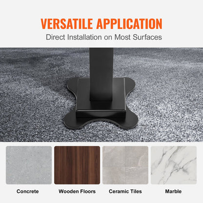 VEVOR Handrail Outdoor Stairs 47.6 X 35.2 Inch Outdoor Handrail Outdoor Stair Railing Adjustable from 0 to 30 Degrees Handrail for Stairs Outdoor Aluminum Black Stair Railing Fit 3-4 Steps