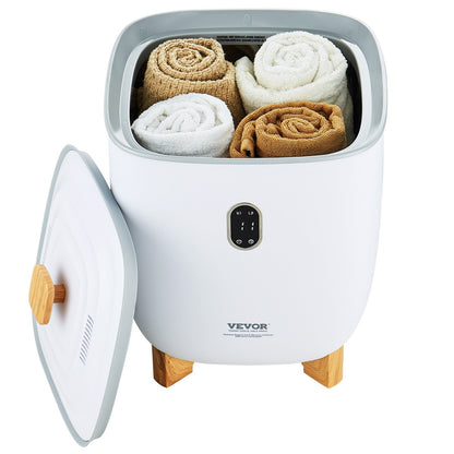 VEVOR 25L Towel Warmer Bucket with LED Screen Bottom Heating Columns Timer White