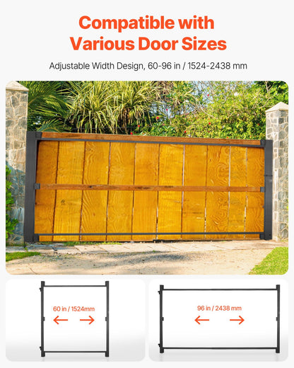 VEVOR Gate Building Kit, Fits 152.4 to 243.8 cm Wide Openings, Up from 182.9 to 213.4 cm High Fence, Adjustable Gate Building Kit, Anti Sag Full Gate Frame Kit with Latch Lock, for Wooden Fence, Iron