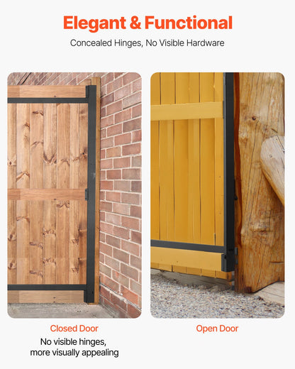 VEVOR Gate Building Kit, Fits 152.4 to 243.8 cm Wide Openings, Up from 182.9 to 213.4 cm High Fence, Adjustable Gate Building Kit, Anti Sag Full Gate Frame Kit with Latch Lock, for Wooden Fence, Iron