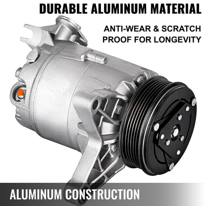 VEVOR A/C Compressor with Clutch Fit For 2006-2011 Chevrolet Impala / Monte Carlo / Malibu / Pontiac G6 3.5L 3.9L