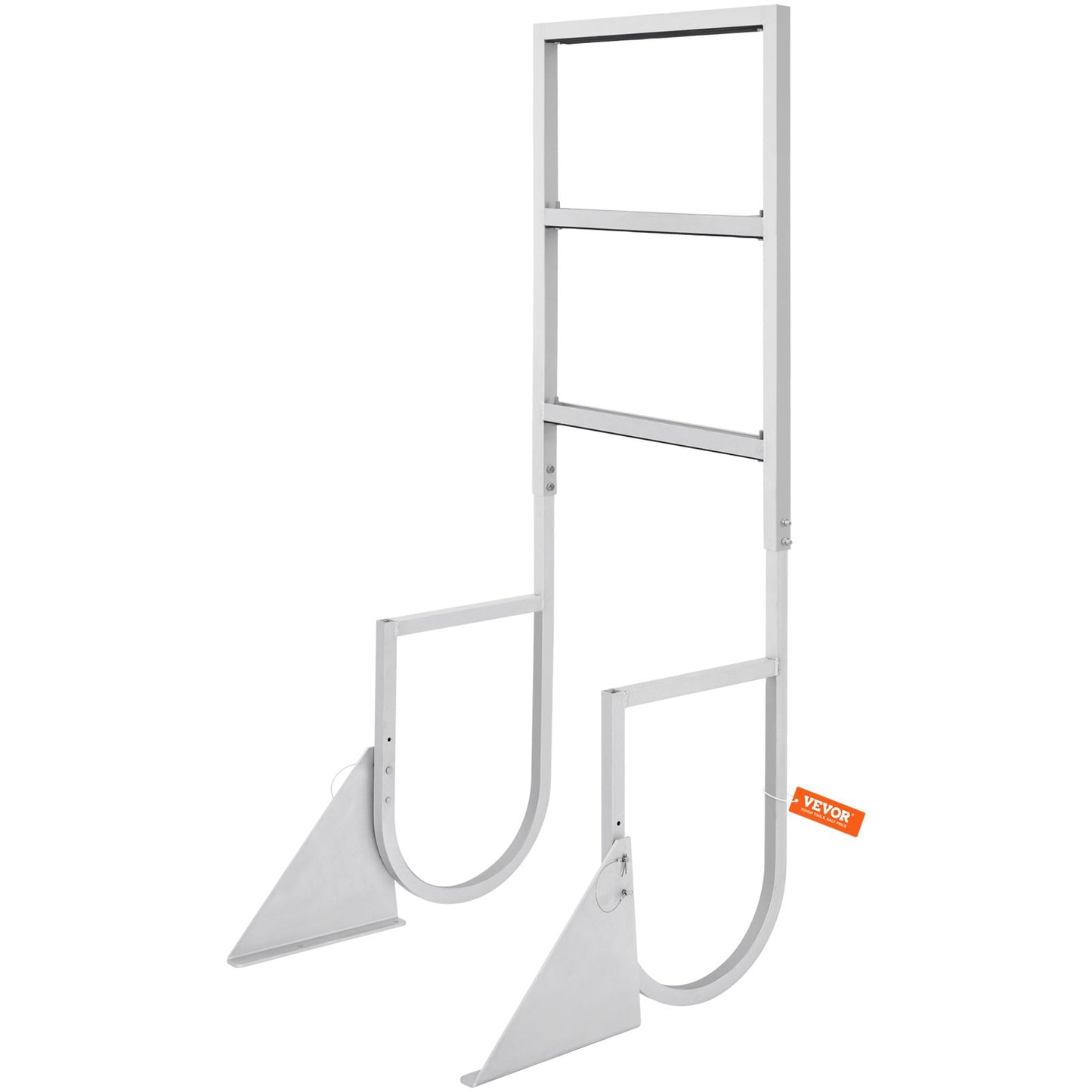 VEVOR Dock Ladder, Flip-Up 3 Steps, 159 kg Load Capacity, Aluminum Alloy Pontoon Boat Ladder with 50.8 mm Wide Step & Nonslip Rubber Mat, Easy to Install for Ship/Lake/Pool/Marine Boarding