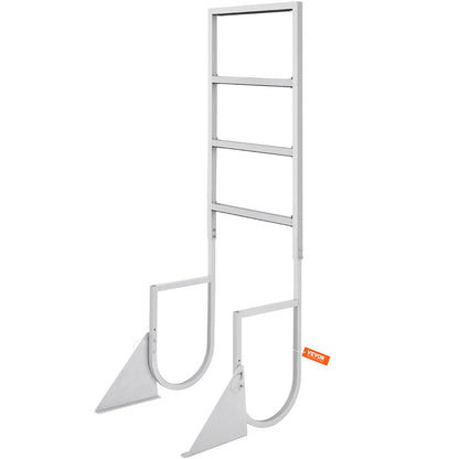 VEVOR Dock Ladder, Flip-Up 4 Steps, 159 kg Load Capacity, Aluminum Alloy Pontoon Boat Ladder with 50.8 mm Wide Step & Nonslip Rubber Mat, Easy to Install for Ship/Lake/Pool/Marine Boarding