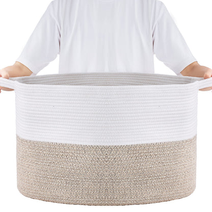 VEVOR Cotton Rope Storage Basket 87L Woven Blanket Basket 20 x 20 x 14 in
