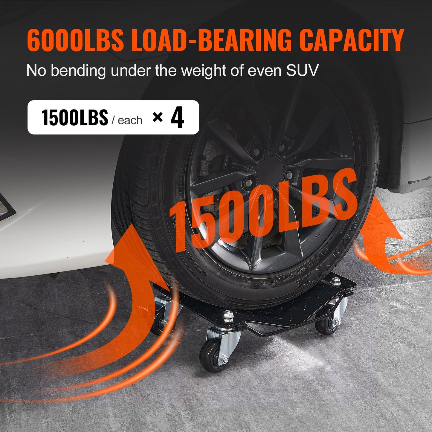 VEVOR Car Dolly Wheel Tire Dolly 4 PCS Heavy Duty Skate Auto Repair Dolly 6000LB